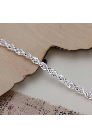 925 Ayar Gümüş Kaplama Örgü Bileklik