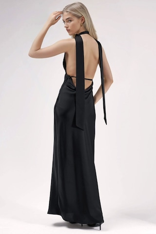 Hiccup V Yaka Bodycon Maxi Elbise Siyah