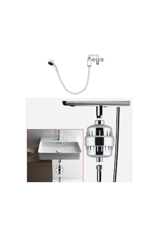 10 Aşamalı Banyo Su Filtresi Klor Ağır Metalleri Filtrelenmiş Duş Başlığı, 1 Filtre İle Kaldır Gümüş