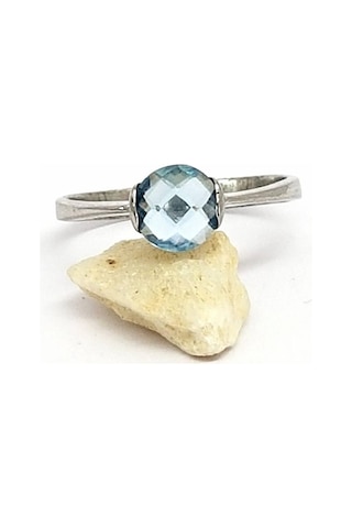 Topaz Taşlı Gümüş Tek Taş Yüzük Topaz Taşlı Gümüş Tek Taş Yüzük