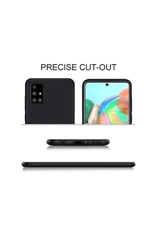 By Conners Galaxy A71 Mat Siyah Silikon + 2 Adet Cam Ekran Koruyucu