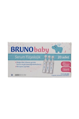 Bruno Baby 5 ml 20'li Flakon 3 Paket Serum Fizyolojik Bruno Baby 5 ml 20'li Flakon 3 Paket Serum Fizyolojik
