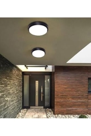 Balkon Lambası Teras Lambası Artos 15w Yuvarlak Siyah Banyo Lambası 6400k Beyaz Işık Tavan Lambası Siyah Açık