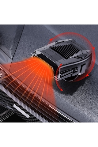 Araba 12v Isıtıcı Buz Çözme Kar Buğu Çözücü, Renk: Siyah Isıtıcı