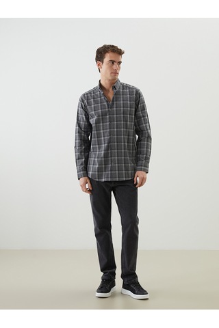 Lcw Vision Lacivert Regular Fit Uzun Kollu Ekose Erkek Gömlek