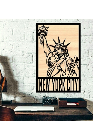 New York Cıty Ahşap Duvar tablo