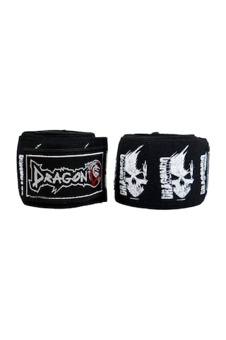 Dragondo 83831 Skull 3,5 Metre Bandaj Kuru Kafalı Boks Bandajı Siyah