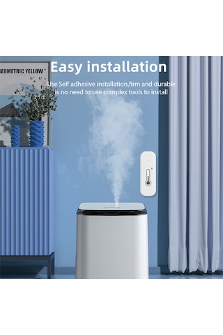 Folinda Tuya Wifi Akıllı Sıcaklık Nem Sensörü - Cihaz Senkronizasyonu, Mobil Uyarılar Ve Gerçek Zamanlı İzleme, 1 Adet Pil Dahil Değil