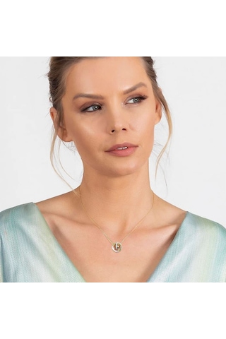 Üçlü Halka Tasarım Gold Renk Çelik Kadın Kolye (508194992) Çok Renkli