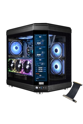 Dragos North Evo Vision Plus 7x ARGB Fan USB 3 + Type C ATX LCD Ekranlı Bilgisayar Kasası