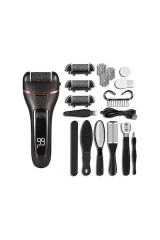 La-m269 Elektrikli Ayak Öğütücü Ayak Nasır Sökücü Pedikür Aletleri Ayak Bakım Seti Siyah