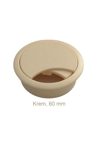 Adilon Masa Üstü Kablo Kanalı Deliği Kapağı Krem Masa Kapağı 6 Cm 5 Adet