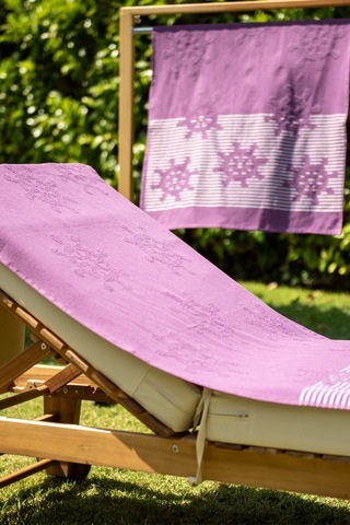 Menderes Home Cotton Collection Bukle Plaj Havlusu Çark Mor