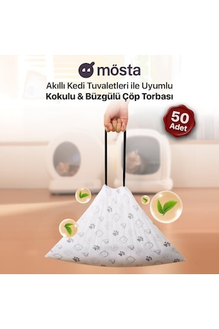 Çöp Torbası - Akıllı Kedi Tuvaletleri İle Uyumlu Kokulu & Büzgülü Çöp Torbası - Ubpet C10 Pro Ve Ubpet C20 Uy