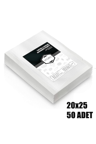 Vı'orıo 20x25 Tırtıklı Vakum Makinesi Poşeti 50 Adet