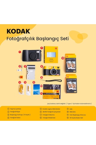 Kodak Mini Shot 2 Era Sarı 2.1x3.4 + 60 Yaprak + Aksesuar Kiti