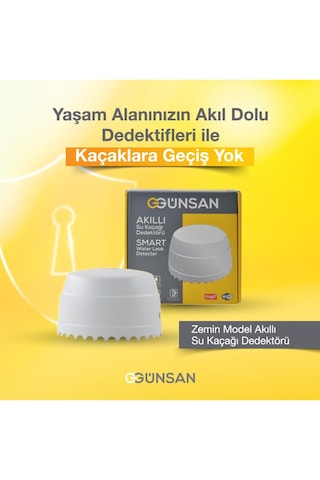 Günsan Akıllı Wifi Su Kaçağı Dedektörü Zemin Tuya & Smart Life Uyumlu