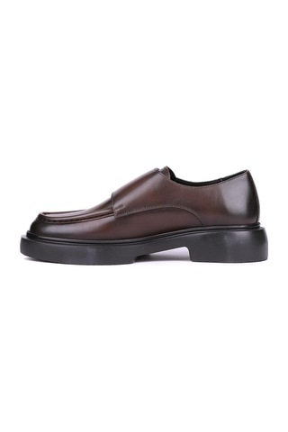 Shoetyle - Kahverengi Hakiki Deri Tokalı Erkek Klasik Ayakkabı 115-k575-1362 Kahverengi