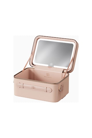 Beautifect Mini Nude Lüks Aydınlatmalı Seyahat Makyaj Çantası Makyaj Çantaları Soft Nude