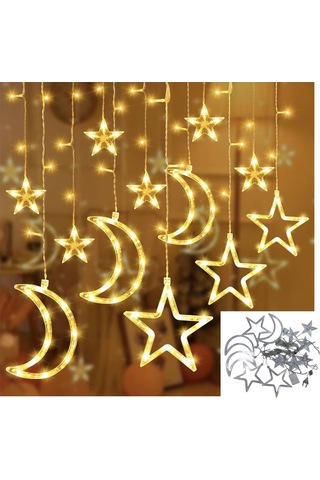 Upway Hilal Yıldız 120 Led İç Ve Dış Mekan 3x1m Dekoratif Aydınlatma Sarı