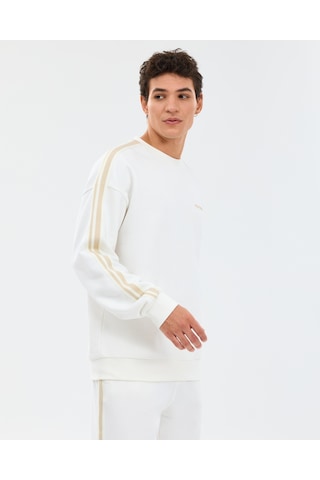 Skechers M Lw Fleece Crew Neck Sweatshirt Erkek Beyaz Sweatshirt S2610103-3855 Beyaz