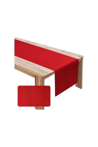 40x150 Kırmızı Runner Yılbaşı Masa Runner Pamuk İnce Kumaş