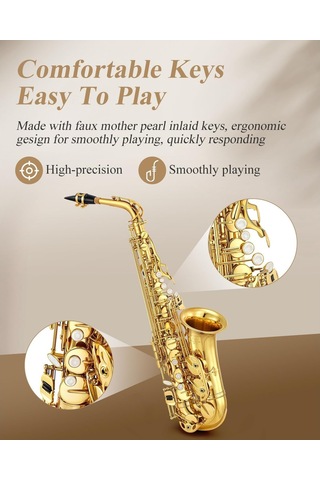 Eastar As-ıı Student Mi Bemol Alto Saksafon Gold Lacquer