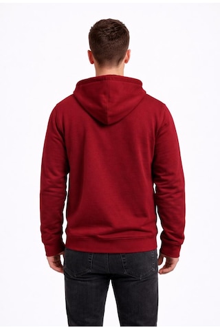 Axxel Erkek Bordo 2 İplik Fermuarlı Kapüşonlu Sweatshirt-w1084 Bordo