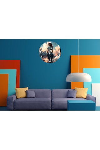 Ti-play Gidiş Anime 30x30cm Akrilik Dekoratif Modern Duvar Saati ÇOk Renkli