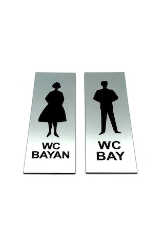 Wc Tuvalet Tabelası Bayan Bay Takım 2 Adet 5 Cm X 15 Cm (416946707)