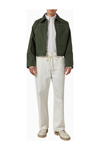 About Blank Green Technical Twill Utility Erkek Spor Ceket Yeşil
