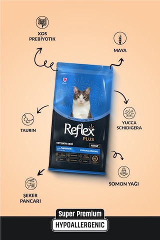 Reflex Plus Hipoalerjenik Somonlu Yetişkin Kedi Maması 1,5 Kg