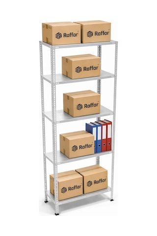 Galvaniz 5 Katlı Arşiv Raf Sistemi - Çelik Raf - Metal Raf Metalik