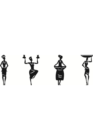 Afrikalı Kadınlar Ahşap Duvar Dekor-Duvar Süsü