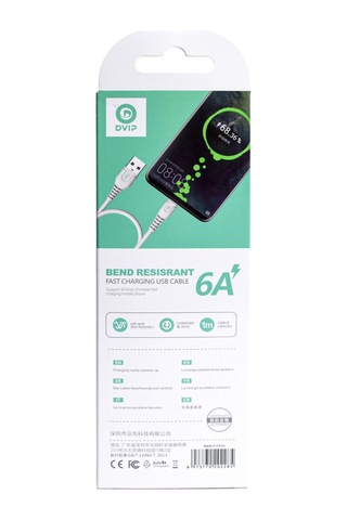 Dvıp S01a 6a 67w Fast Charging Usba To Lightning Data Ve Hızlı Şarj Kablosu 1m Beyaz