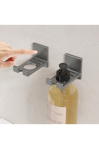 Yunboo Duvarüstü Banyo Dolapı - Delme Yok Kurulum, Şampuan-jimnastik Sabunu Depolama, Dayanıklı Malzeme, Mekan Tasarrufu Gümüş Gri Diğer