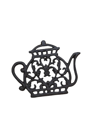 Homyl Çaydanlık Isı Mat Potholder Noslip Dökme Demir Içi Siyah