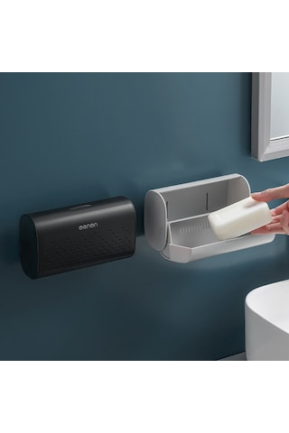 Mengni-drenaj Kutusu İle Sabunluk Duvara Monte Duş Sabunluk Gri