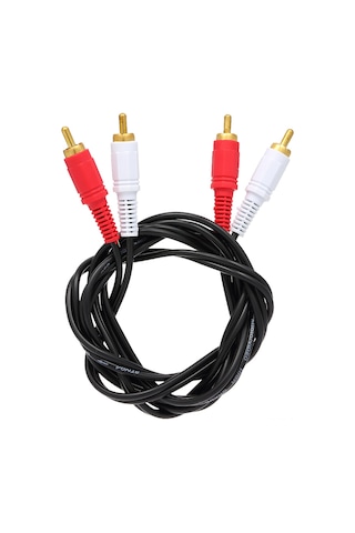 Wezone 1.5m Siyah 2 Rca Erkek-2 Rca Erkek Altın Kaplama Bağlantılı Ses Kablosu