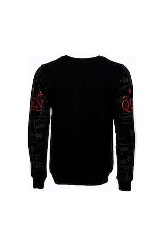 Wessi Siyah Taşlı Ve Desenli Sweatshirt Siyah