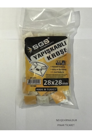 Kroşe Yapışkanlı 28x28Mm 100 Adet