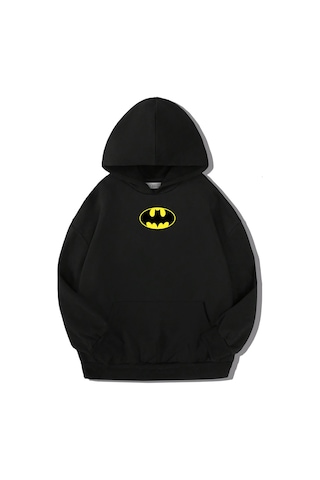 Brz Kids Unisex Çocuk Batman Hoodie Siyah