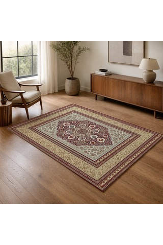 Kartela Halı Vina Halı Jüt Taban Dokuma Halı Bordo - 60 X 90 Cm