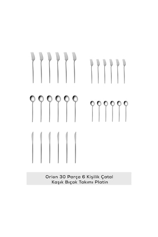 Karaca  Orion Platin 6 Kişilik 30 Parça Çatal Kaşık Bıçak Takımı