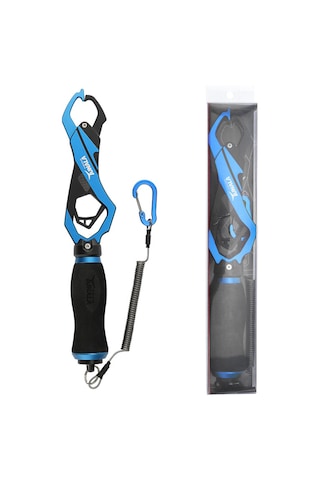 Jeemson Alüminyum Alabalık Tutucu, 26 Kg Ağırlık Ölçerli, El Yorgunluğunu Azaltan, Tek Elle Kullanıma Uygun, Mavi Renkli Balık Tutan Alet