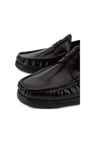 Tamer Tanca Erkek Hakiki Deri Bordo Loafer Ayakkabı 886 2865 Erk Ayk Sk26-27 Bordo Acma