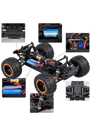 Haiboxing 1/16th scale 4WD Brushless Truck Uzaktan Kumandalı Araba RTR (Mavi) + 1300 mAh 7.4V 2S 30C Lipo Batarya