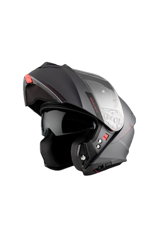 Mt Genesis FU935SV Solid A2 Matt Titanium Çene Açılır Motosiklet Kaskı Gri