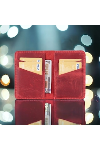 Enrico Slim Deri Kartlık Tn7 Antik Kırmızı