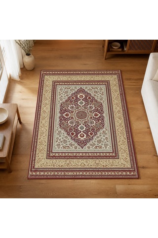 Kartela Halı Vina Halı Jüt Taban Dokuma Halı Bordo - 60 X 90 Cm